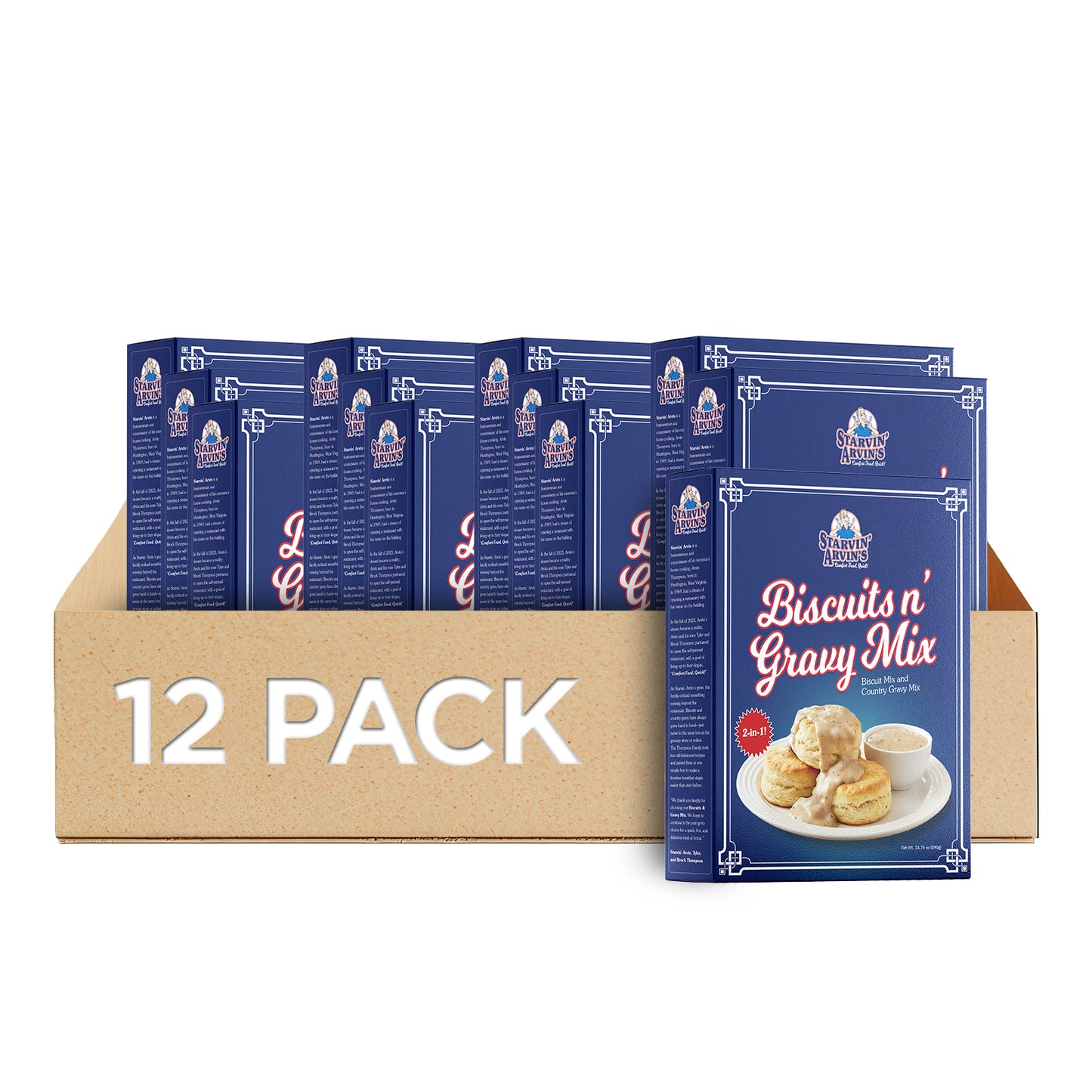 Starvin' Arvin's Biscuits N' Gravy Mix, 13.75 oz