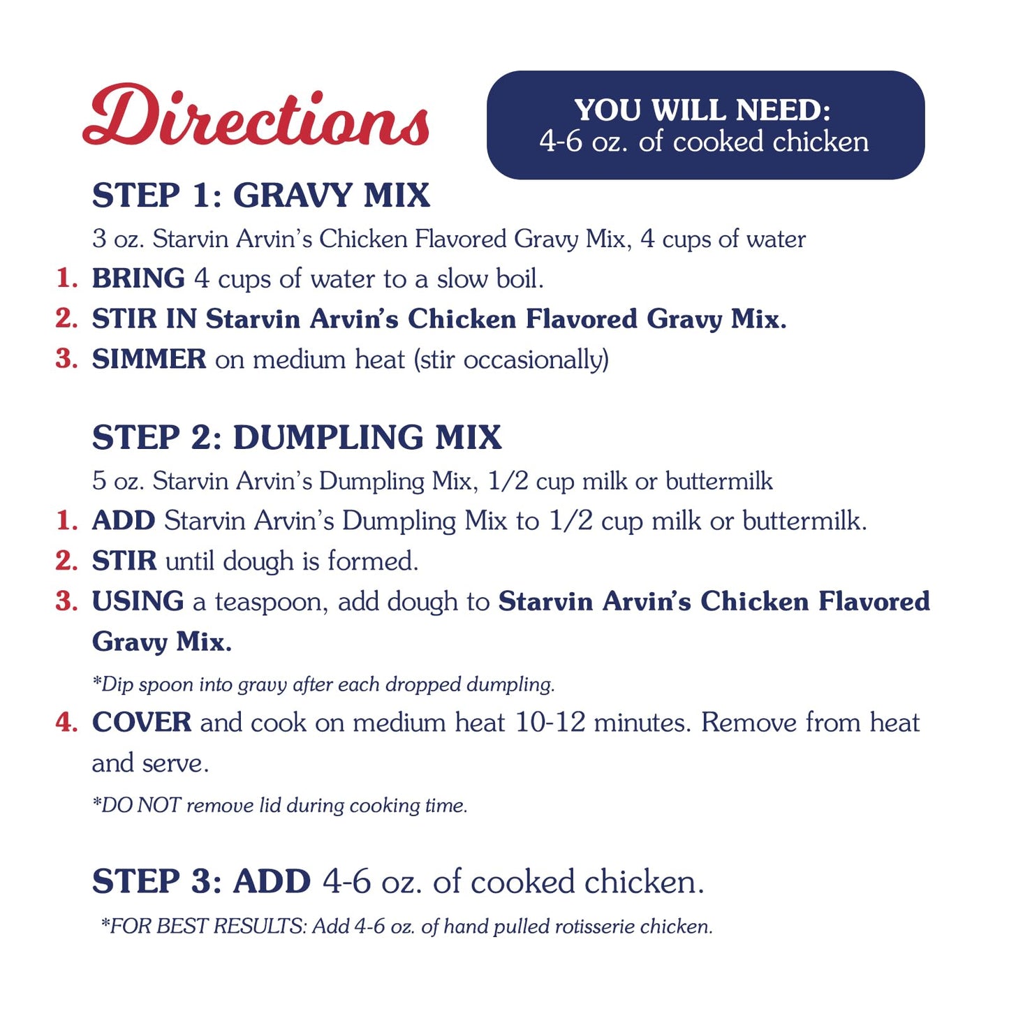 Starvin' Arvin's Chicken N’ Dumpling Mix, 8 oz