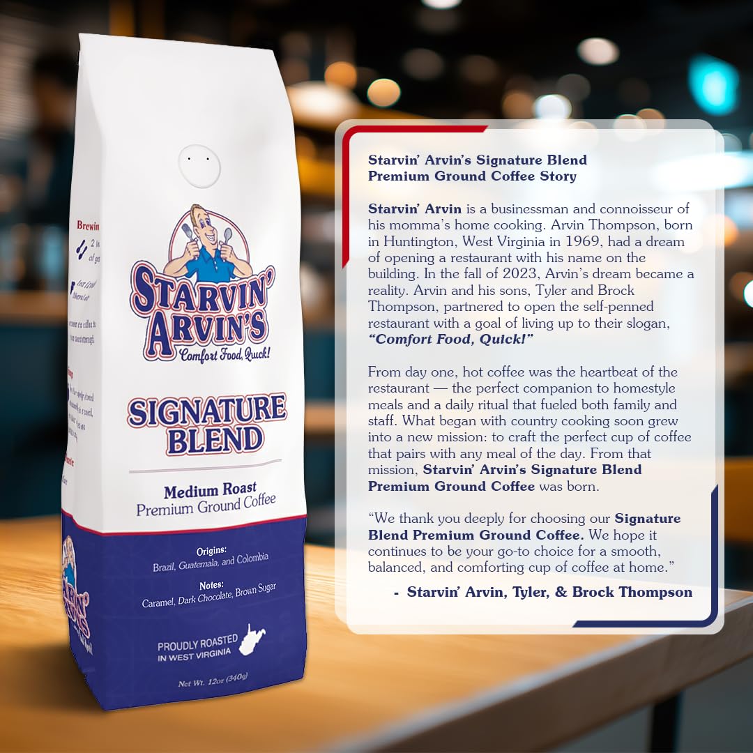 Starvin' Arvin's Signature Blend Premium Ground Coffee, 12 oz