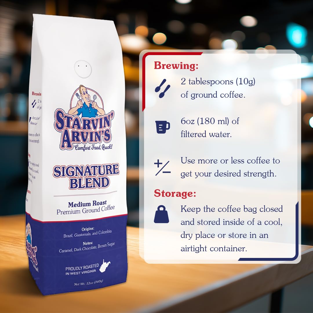 Starvin' Arvin's Signature Blend Premium Ground Coffee, 12 oz